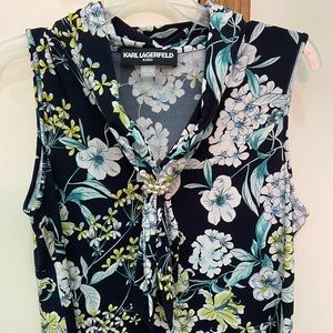 Karl Lagerfeld Sleeveless Blouse with Pearl Detail